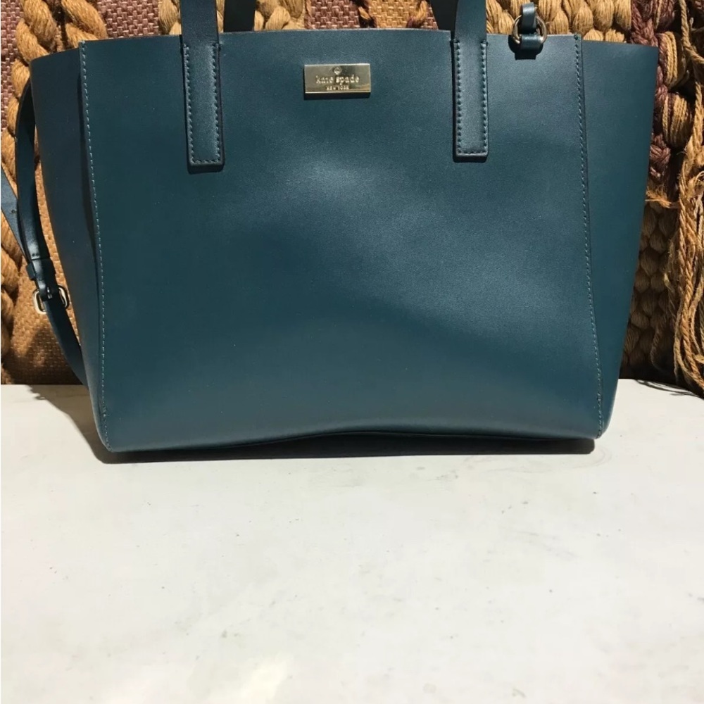KATE SPADE Putnam Drive Nelle Convertible Work Commuter Tote Teal MSRP: $348 - Picture 7 of 16